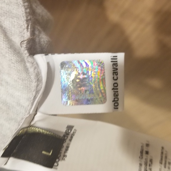 Cavalli grey cotton T-shirt gold embroidery logo L - Picture 6 of 8